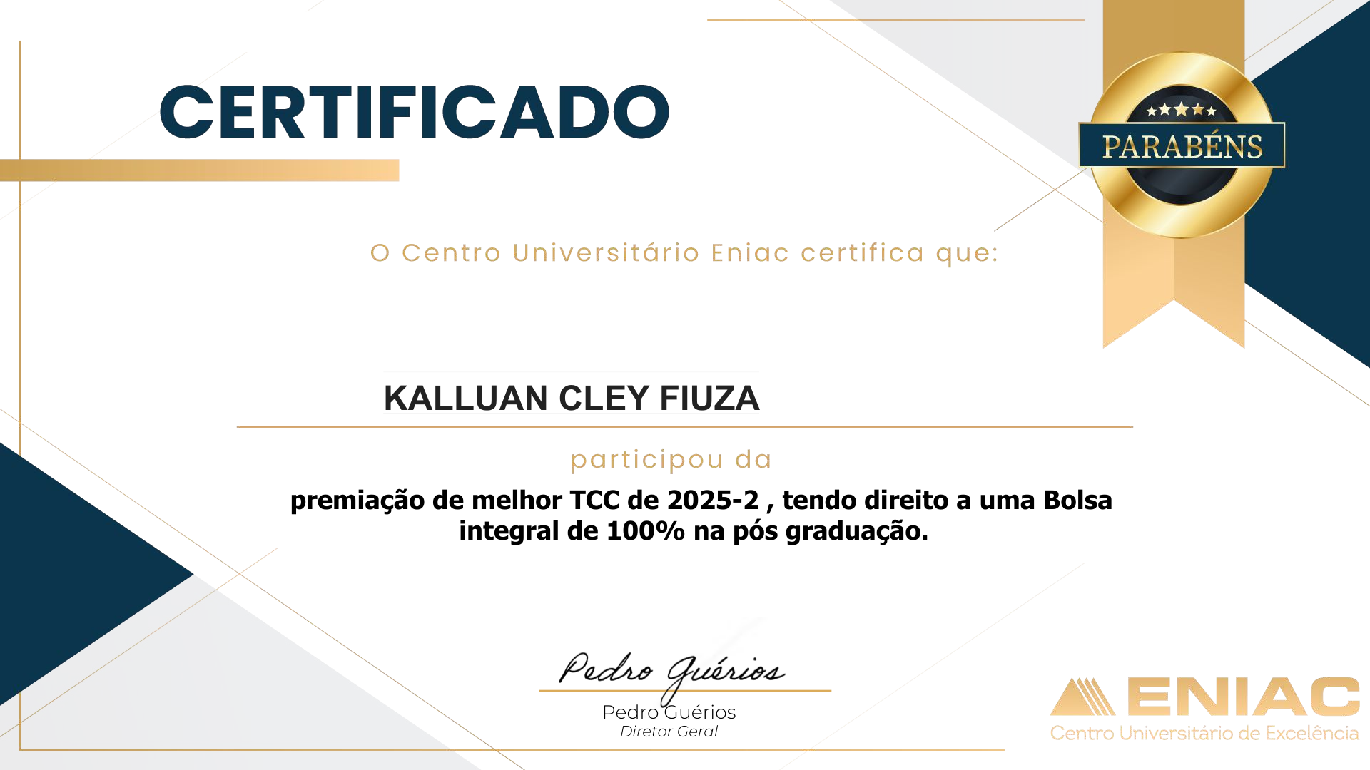 Diploma Bolsa de Mérito Eniac